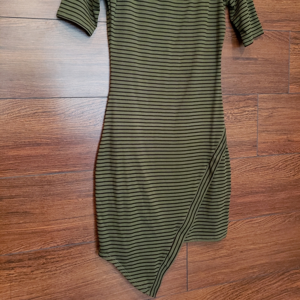 Love J Olive Green Symmetrical Cut Mini